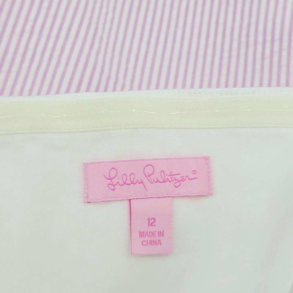Lilly Pulitzer Marisa Dress Pink Hyacinth Lucky Seersucker NWT 12 Summer Wedding - Picture 5 of 12